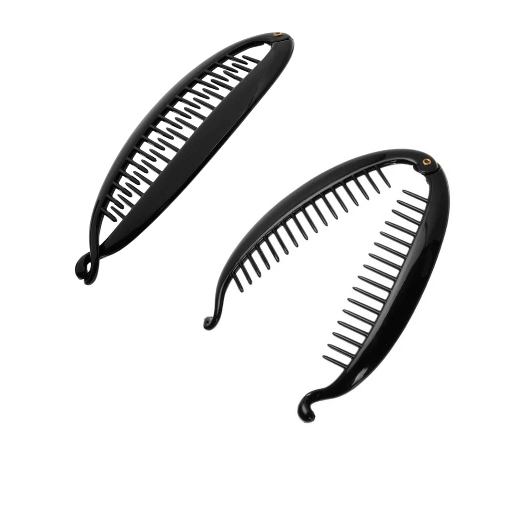 Annie Banana Hair Clip Small Oval 8.6cm, 1 Count, Black