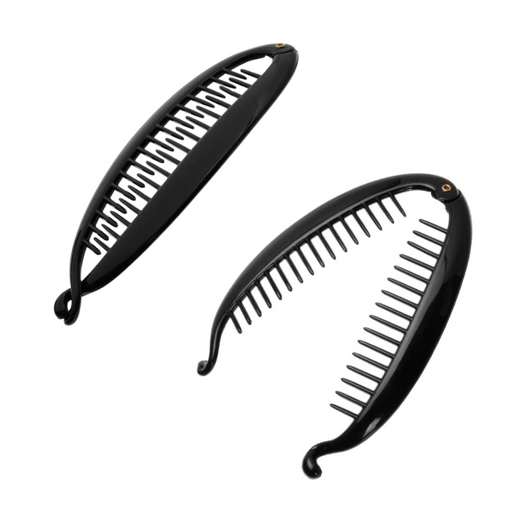 Annie Banana Hair Clip Medium Oval 10cm, 1 Count, Black