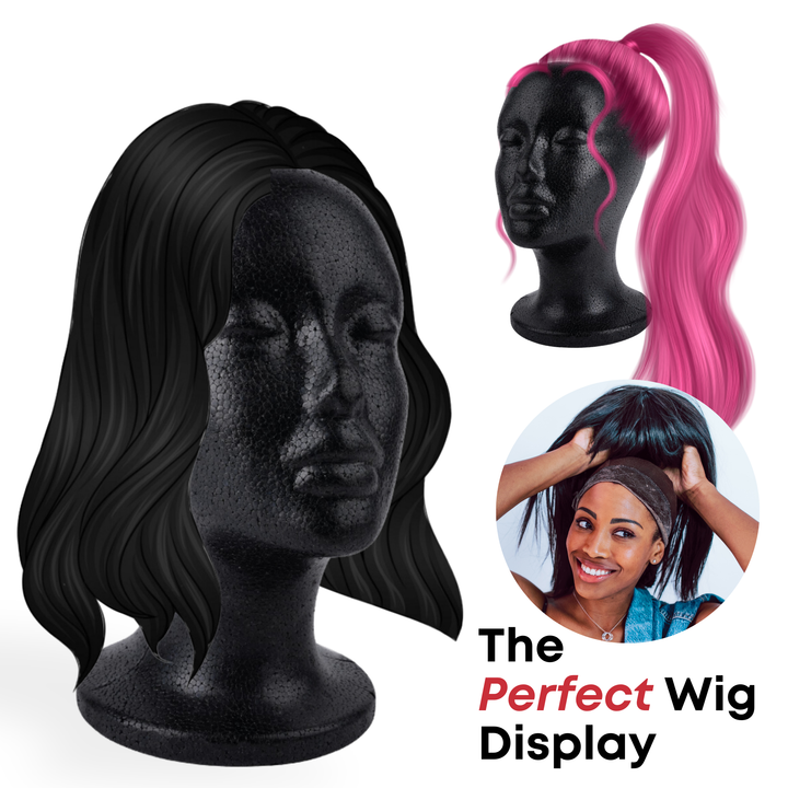 Annie Foam Wig Head Display 21 Inch, 1 Count, Black