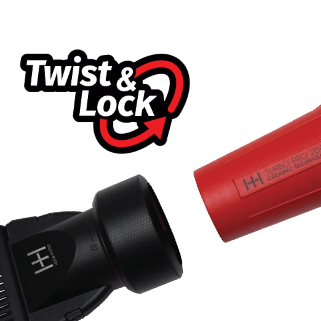 Hot & Hotter 2 in 1 Twist & Lock Concentrator Pik Hair Dryer Attachment, 1 Count, Black