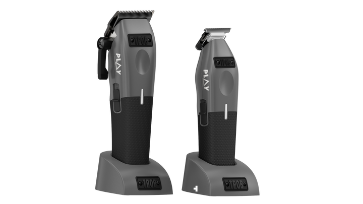 Play Gun Metal Grey Bundle (Clipper & Trimmer) (Wholesale case of 12) by TPOB USA