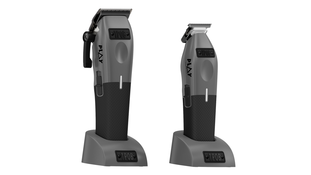 Play Gun Metal Grey Bundle (Clipper & Trimmer) (Wholesale case of 12) by TPOB USA