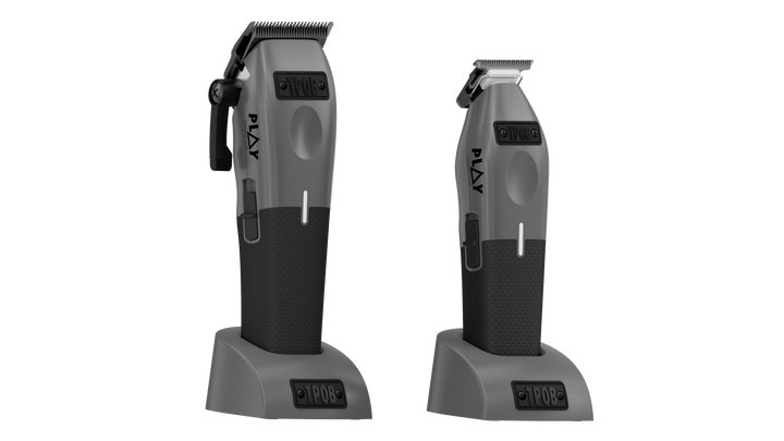 Play Gun Metal Grey Bundle (Clipper & Trimmer) (Wholesale case of 12) by TPOB USA