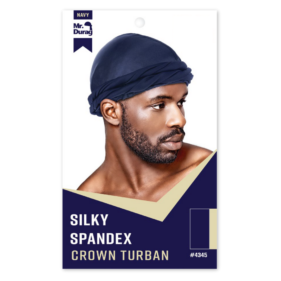 Mr. Durag Silky Spandex Crown Turban, 1 Count, Assorted Colors