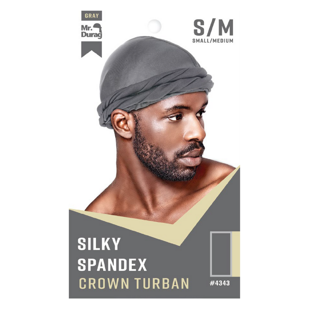 Mr. Durag Silky Spandex Crown Turban, 1 Count, Assorted Colors