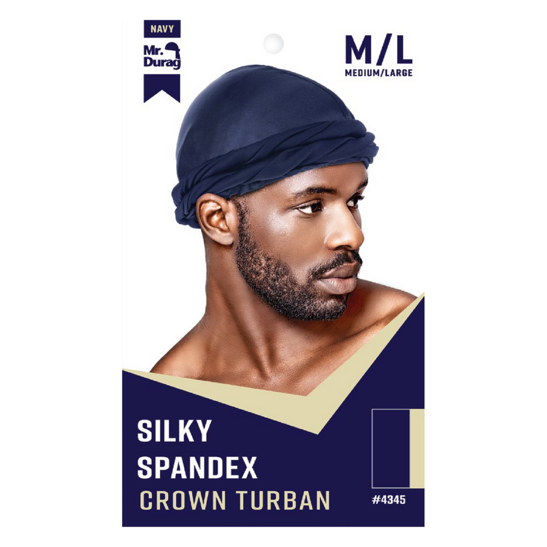 Mr. Durag Silky Spandex Crown Turban, 1 Count, Assorted Colors