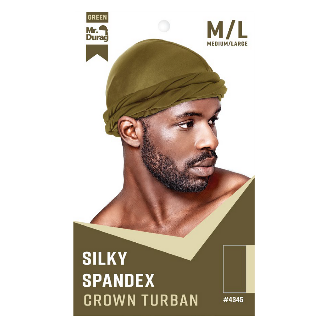 Mr. Durag Silky Spandex Crown Turban, 1 Count, Assorted Colors
