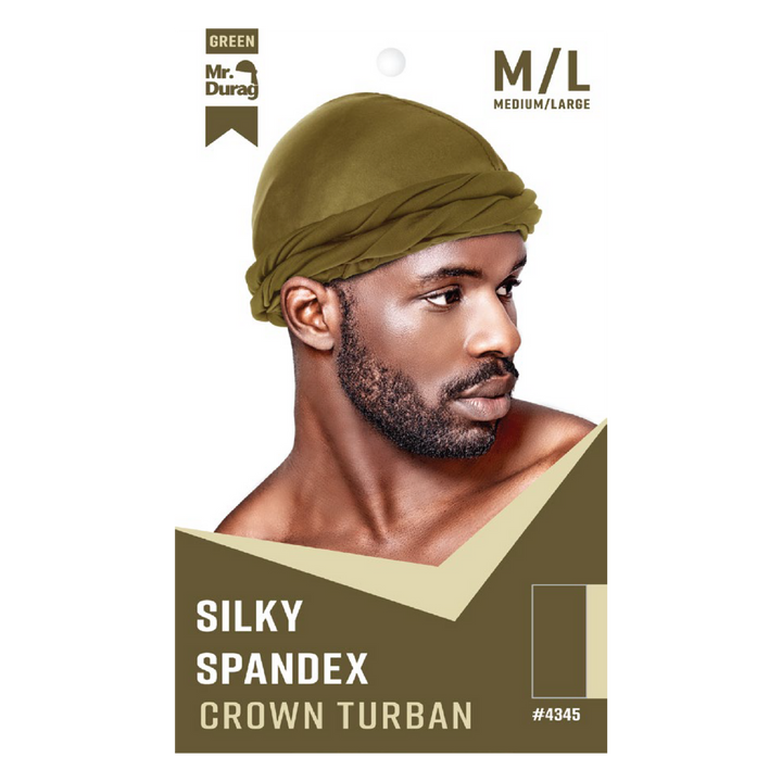 Mr. Durag Silky Spandex Crown Turban, 1 Count, Assorted Colors