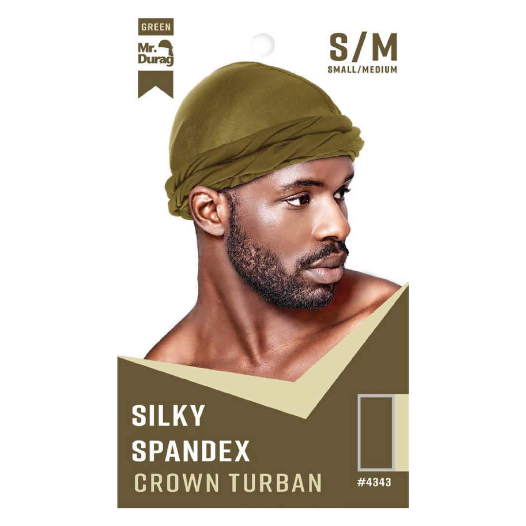 Mr. Durag Silky Spandex Crown Turban, 1 Count, Assorted Colors