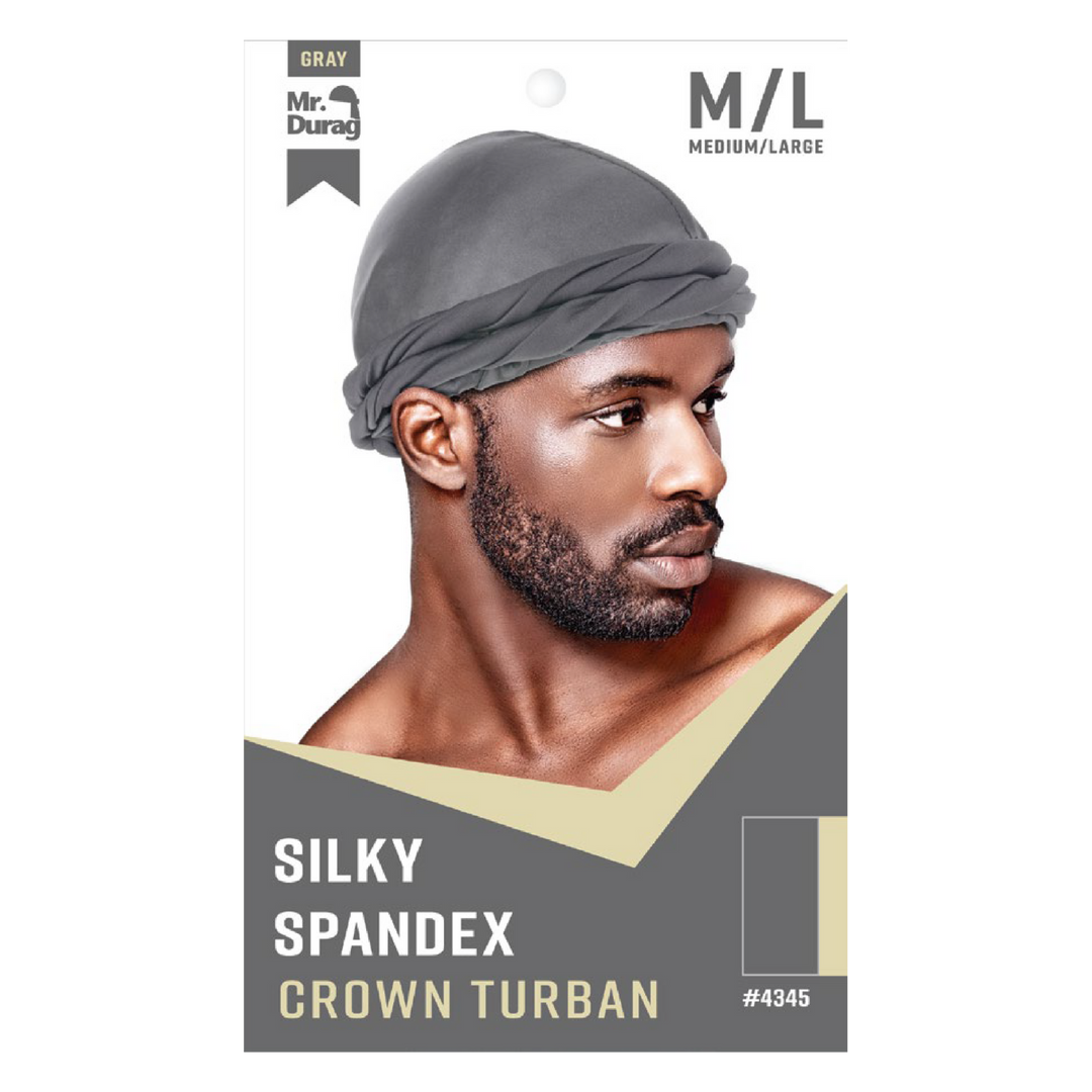 Mr. Durag Silky Spandex Crown Turban, 1 Count, Assorted Colors