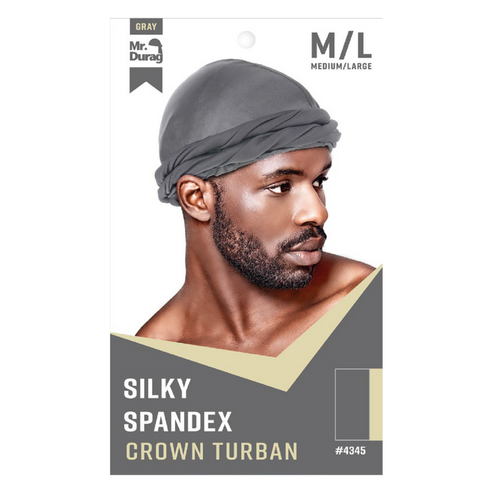 Mr. Durag Silky Spandex Crown Turban, 1 Count, Assorted Colors