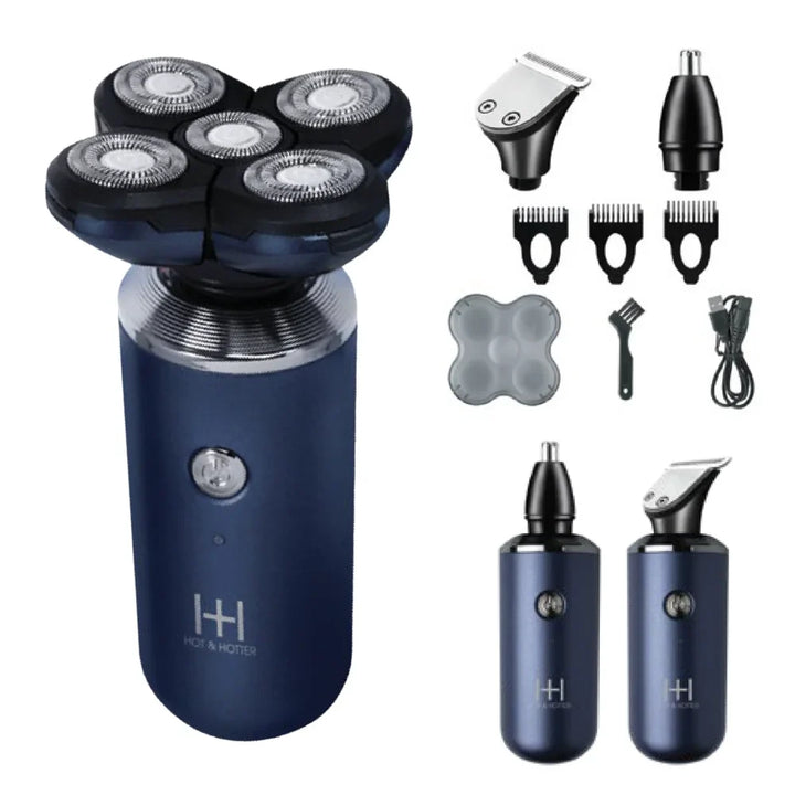 Hot & Hotter 4 in 1 Head Shaver & Grooming Kit, 1 Count, Blue