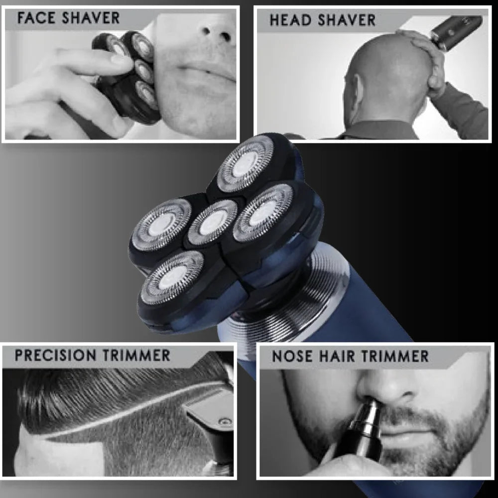 Hot & Hotter 4 in 1 Head Shaver & Grooming Kit, 1 Count, Blue