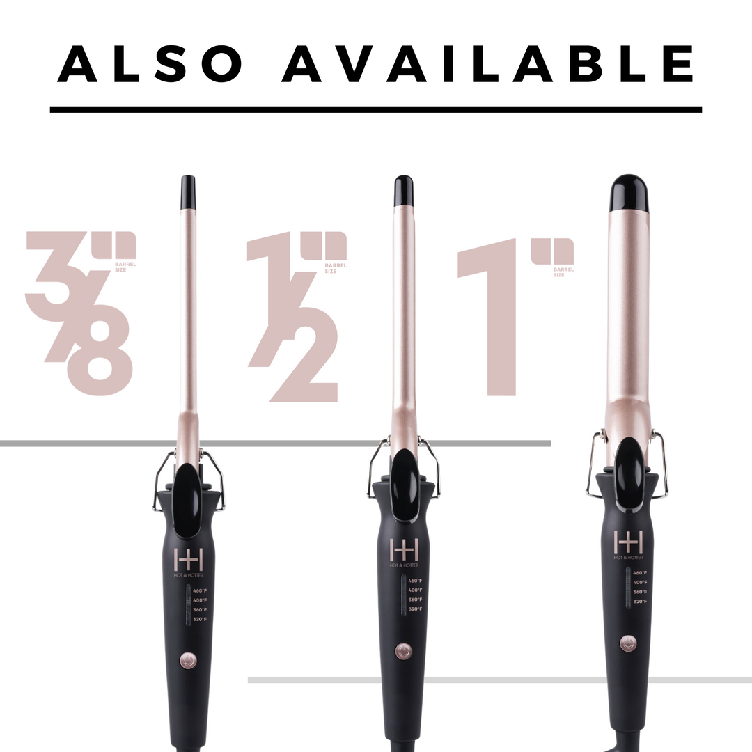 Hot & Hotter Extra Long Ceramic Tourmaline Curling Iron 3/8 Inch, 1 Count, Black & Gold