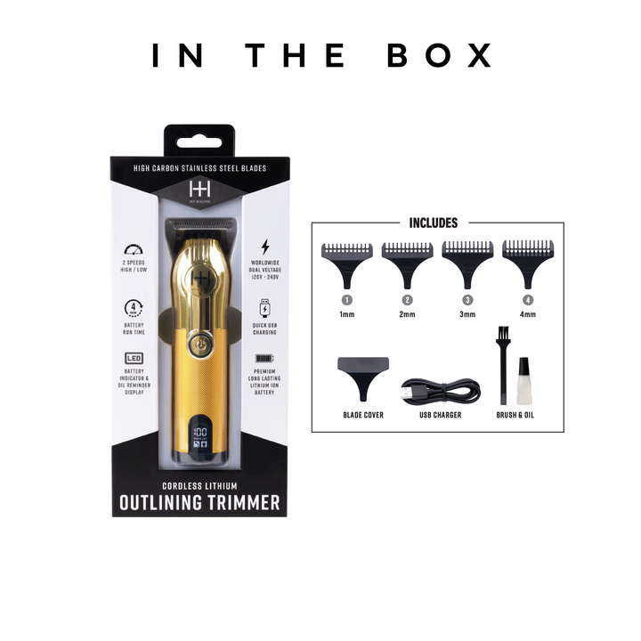 Hot & Hotter Cordless Lithium Outlining Trimmer, 1 Count, Gold