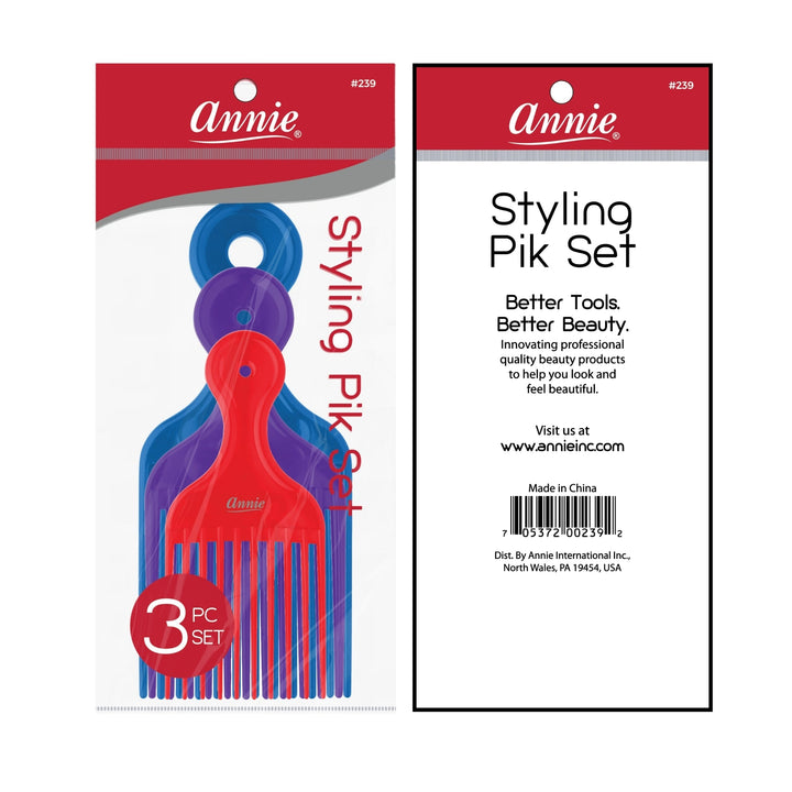 Annie Styling Plastic Pik Short Medium Long 3ct Asst.
