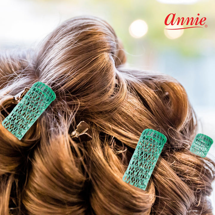 Annie Wire Mesh Hair Rollers 7/8 Inch Medium, 12 Count, Green