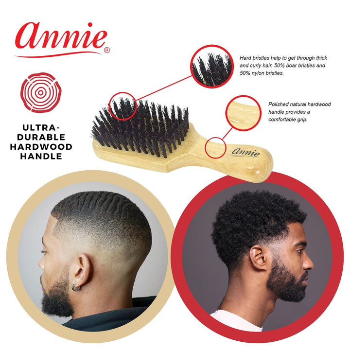 Annie Hard Club Brush Boar & Nylon Bristle, Light Brown