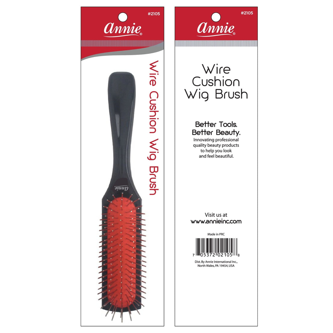 Annie Wire Cushion Wig Brush, 1 Count, Black