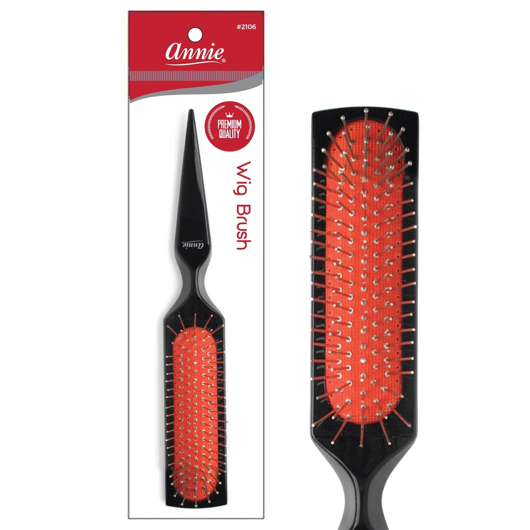 Annie Premium Wire Wig Brush with Pointed Tip, Black