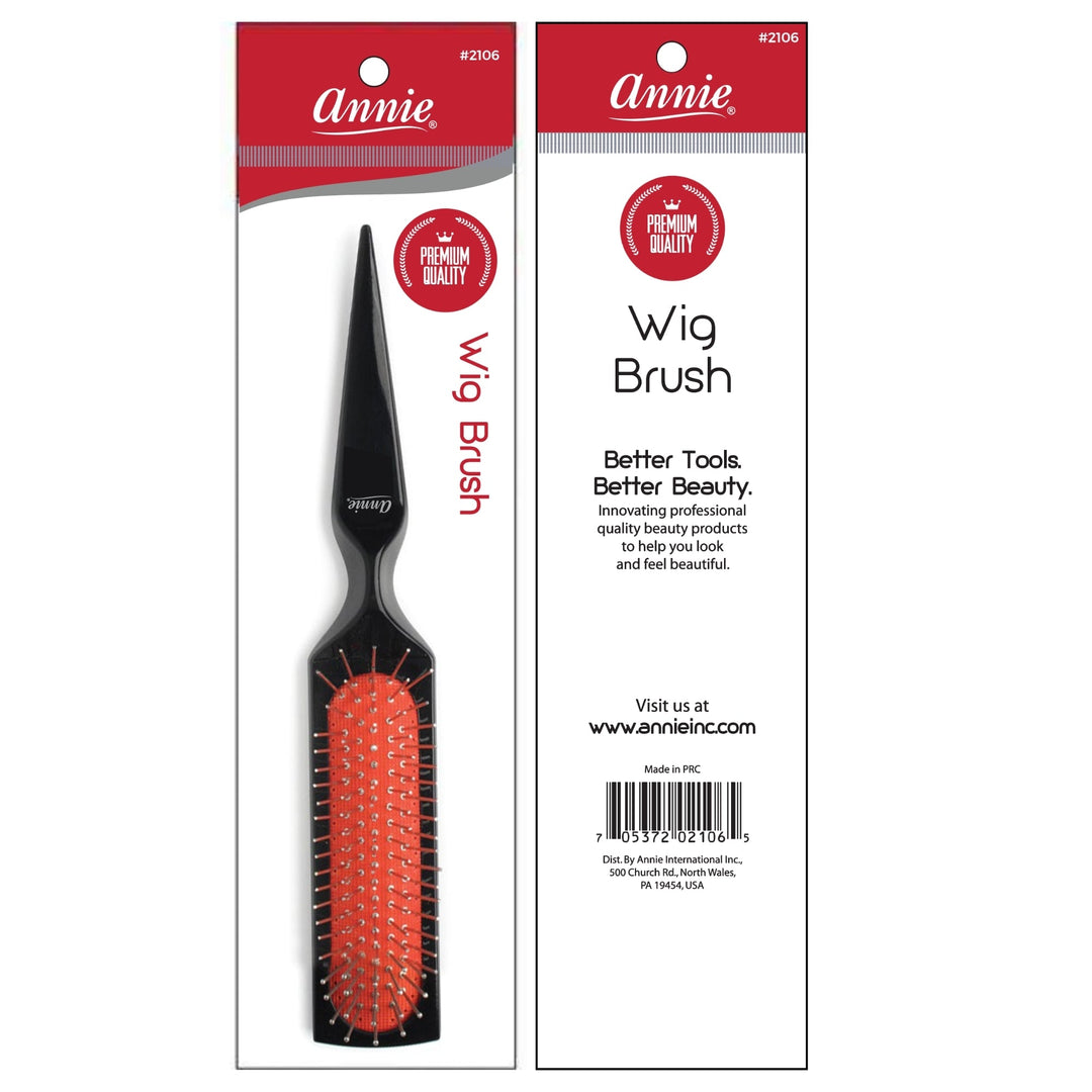 Annie Premium Wire Wig Brush with Pointed Tip, Black
