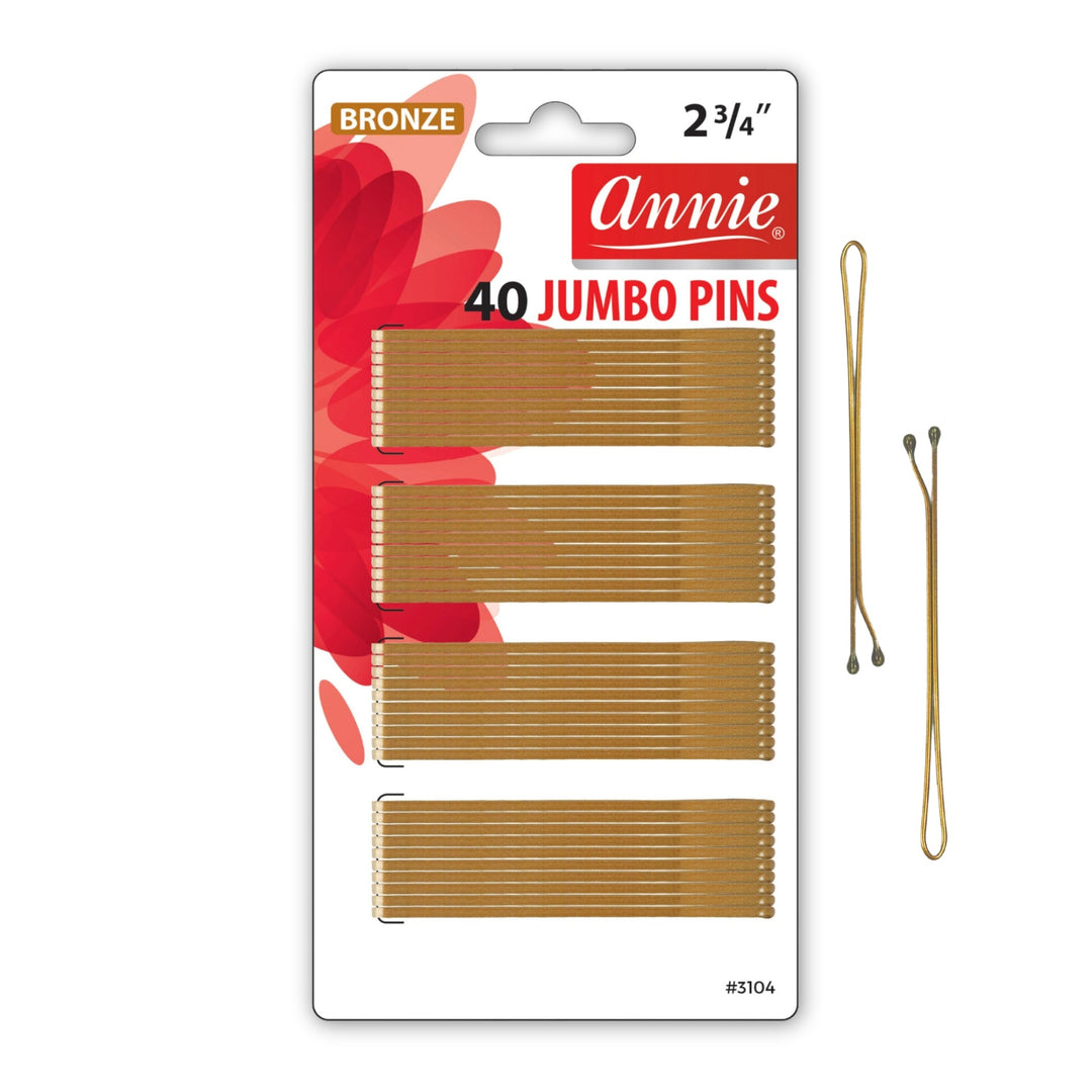 Annie Roller Pins 2 3/4 Inch, 40 Count Metal Hair Pins, Bronze