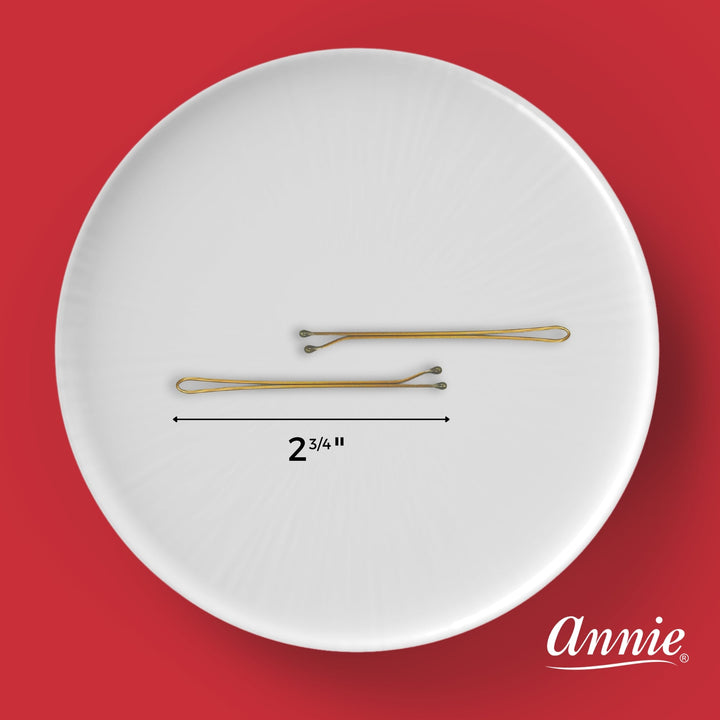 Annie Roller Pins 2 3/4 Inch, 40 Count Metal Hair Pins, Bronze