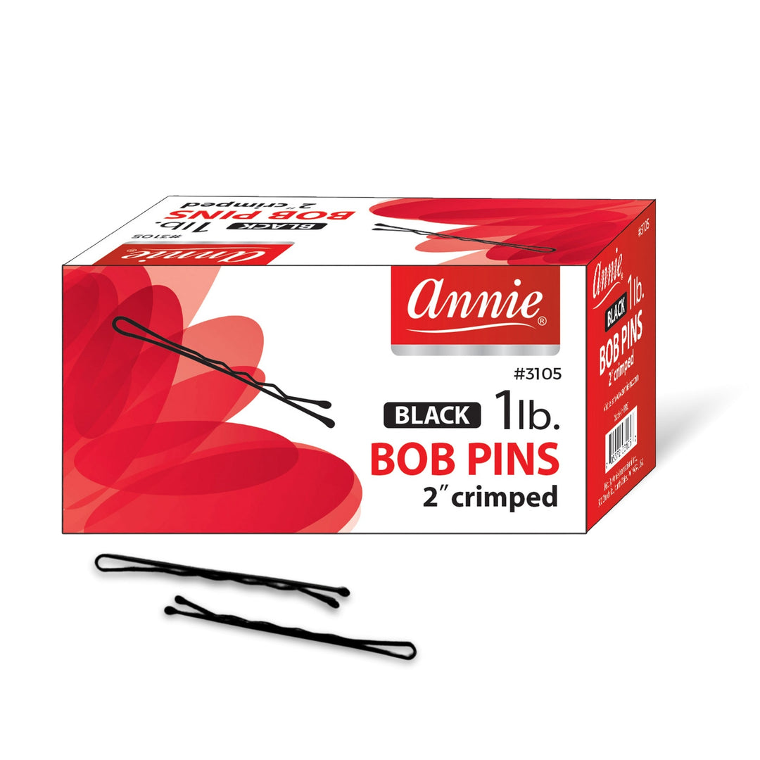 Annie Bob Pins Crimped 2 Inch, 1lb Box, Black