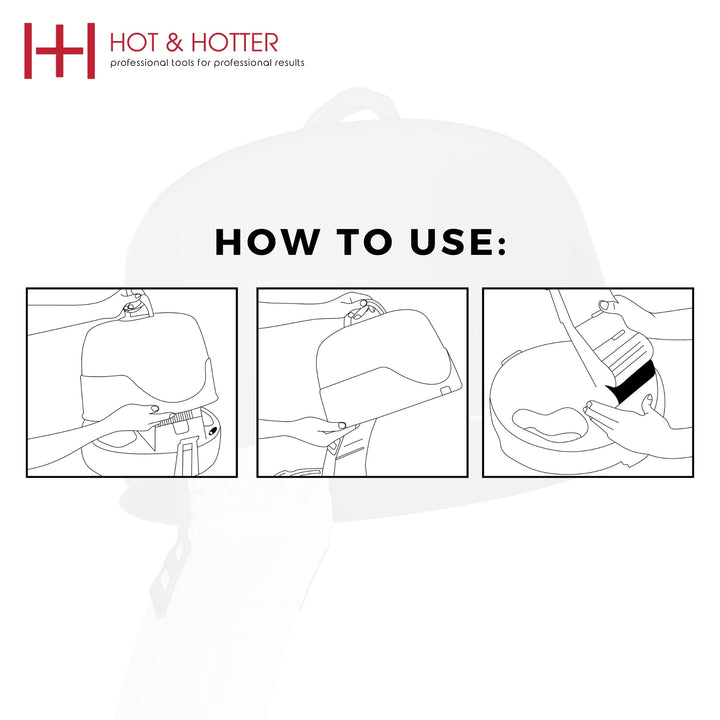Hot & Hotter Large Hood Hair Dryer, 1 Count, White