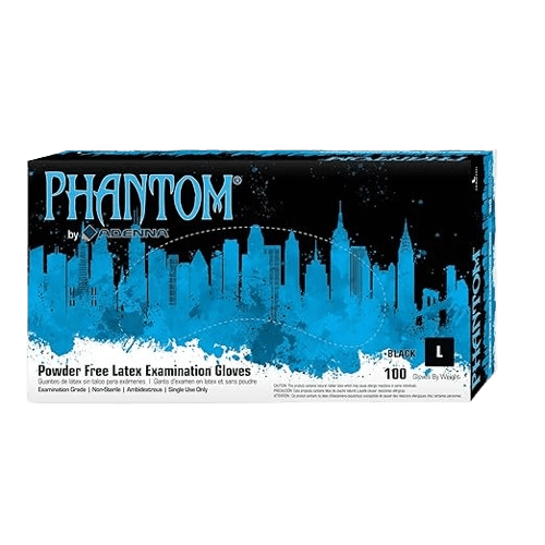 Phantom 6 mil Latex Powder Free Exam Gloves (XS, S, M, L, XL)