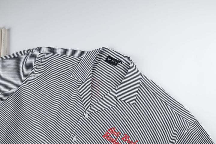 Pinstripe Hair Mechanic Smock - Black