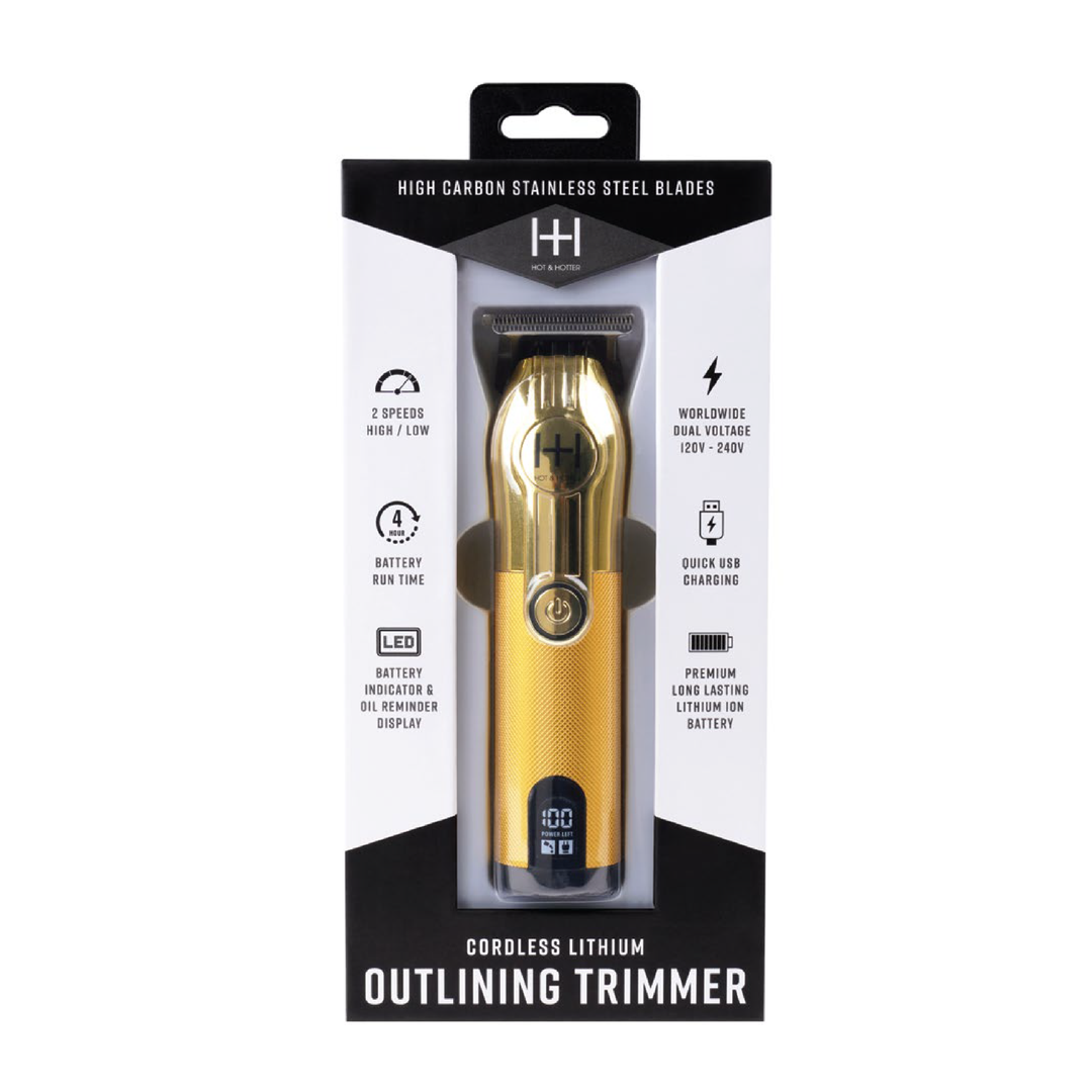 Hot & Hotter Cordless Lithium Outlining Trimmer, 1 Count, Gold