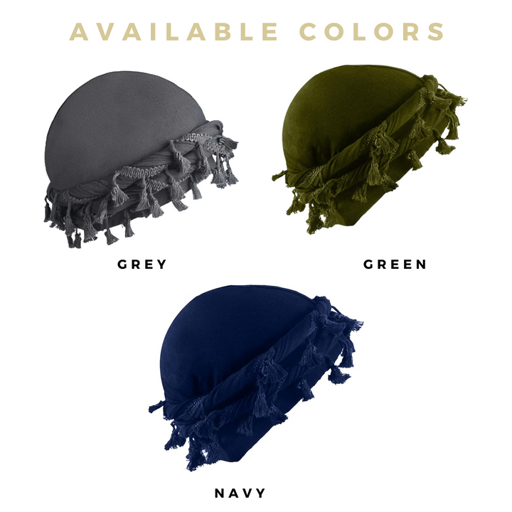 Mr. Durag Silky Spandex Crown Turban with Tassels Large / X-Large, 1 Count, Assorted Colors