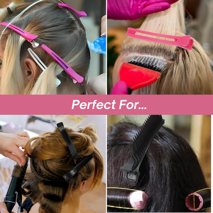 Annie Sectioning Comb Grip Clip, 2 Count, Pink & Purple