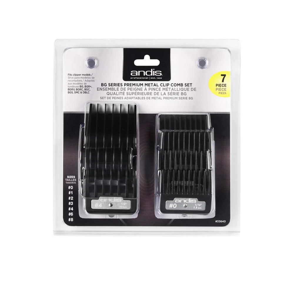 Andis Master Premium Metal Clip 7-Piece Comb Set (33645)