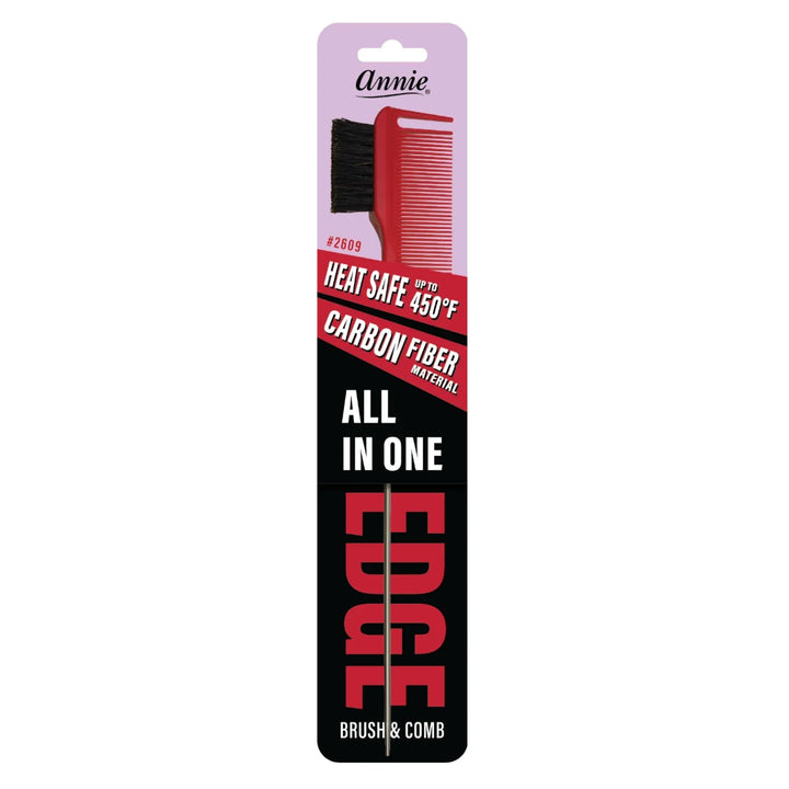 Annie All In One Carbon Edge Brush & Comb, 1 Count, Assorted Colors