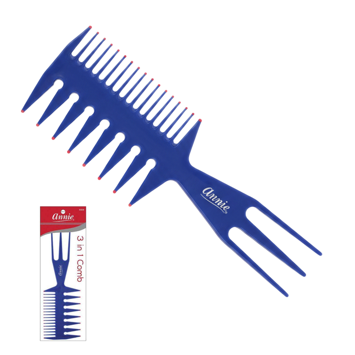 Annie 3-In-1 Comb Large, 1 Count, Assorted Color