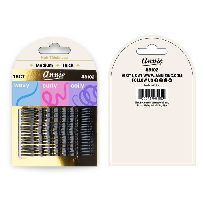 Annie Firm Hold Bobby Pins 6.4cm, 18 Count, Black