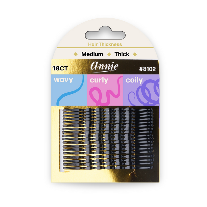 Annie Firm Hold Bobby Pins 6.4cm, 18 Count, Black
