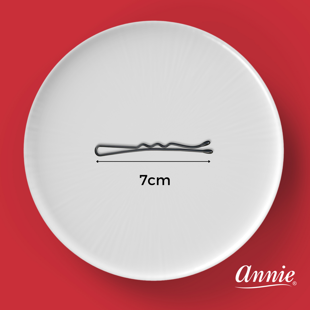 Annie Extra Jumbo Curved Bob Pin 7cm, 12 Count, Black