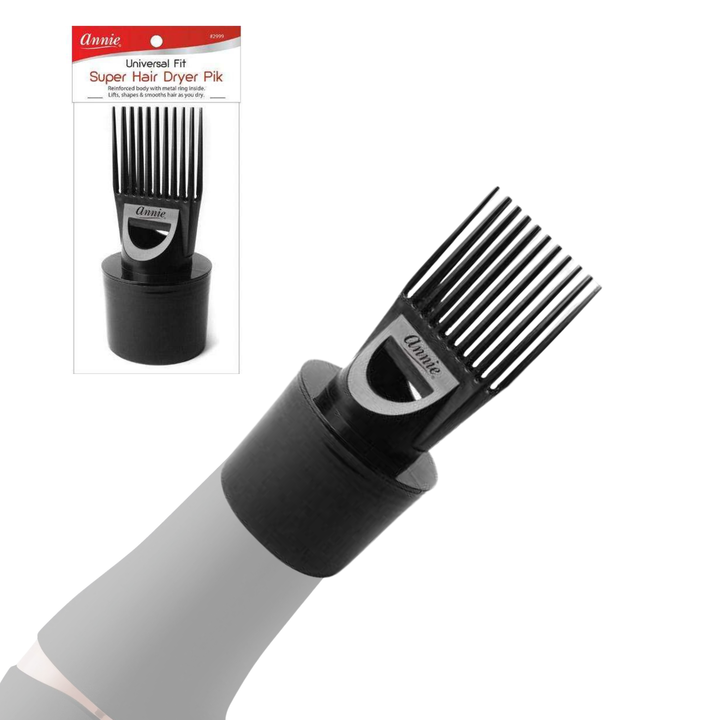 Annie Extra Super Hair Dryer Pik Attachment, 1 Count, Black