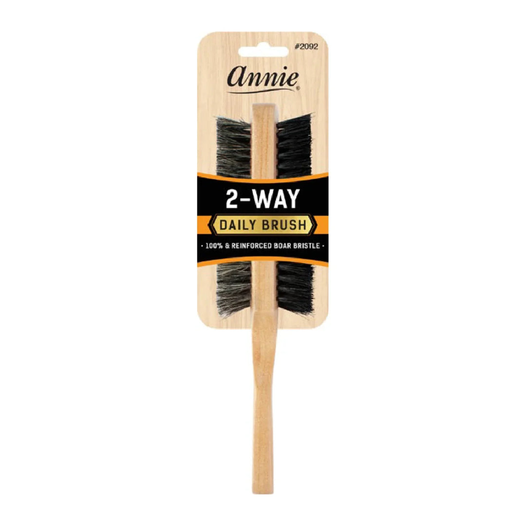 Annie Two Way 5 Row Soft and Hard Bristle Wooden Brush, 1 Count, Light Brown
