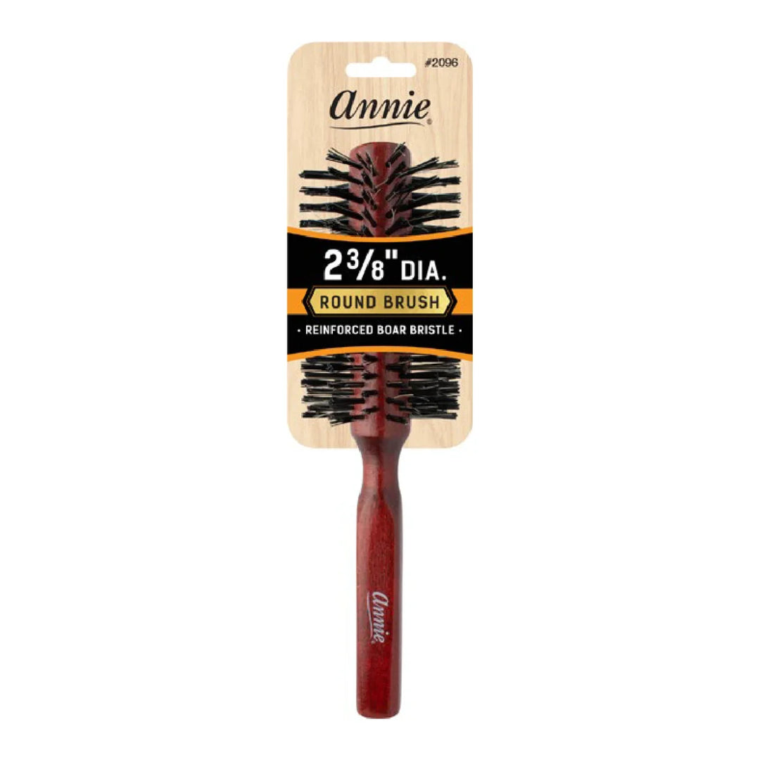 Annie Hard Boar & Nylon Bristle Round Brush, 2 3/8 Inch, 1 Count, Dark Brown