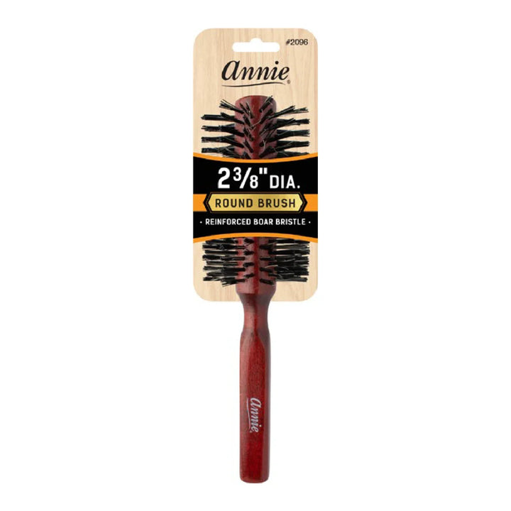 Annie Hard Boar & Nylon Bristle Round Brush, 2 3/8 Inch, 1 Count, Dark Brown
