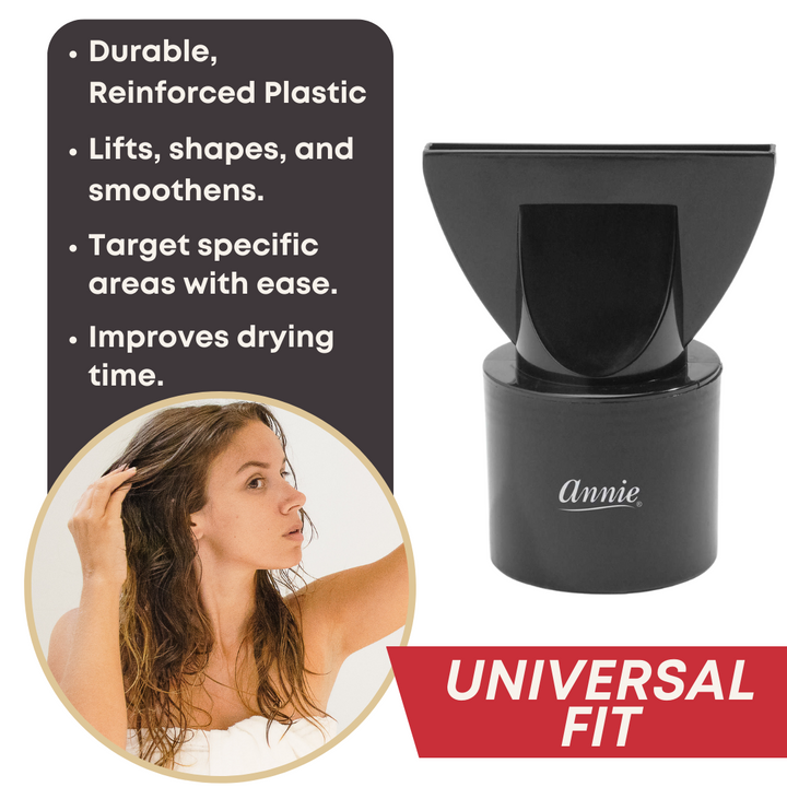 Annie Hair Dryer Concentrator Attachment, 1 Count, Black