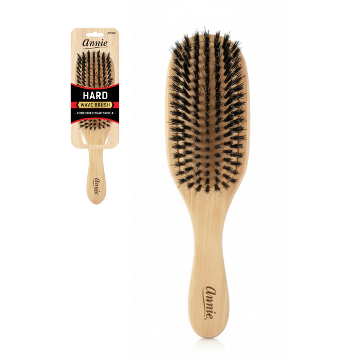 Annie Hard Boar & Nylon Bristle Wave Brush, 1 Count, Light Brown