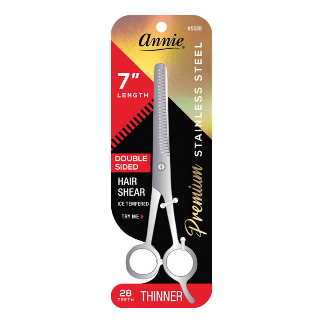 Annie Ice Tempered Stainless Steel Hair Thinning Shears 7 Inch, 1 Count, Silver