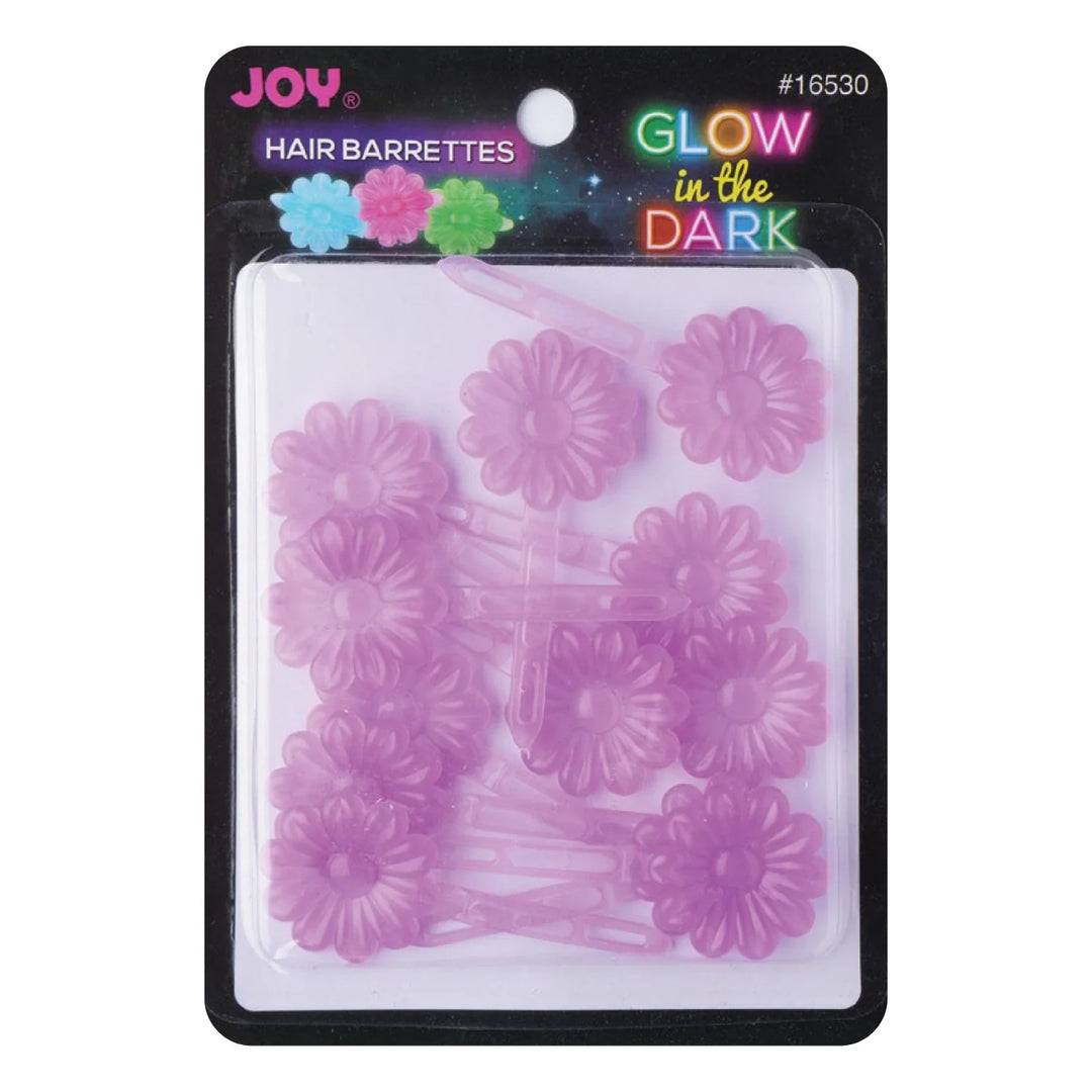 Joy Barrettes Glow-in-the-Dark, 12 Pieces, Purple Daisy