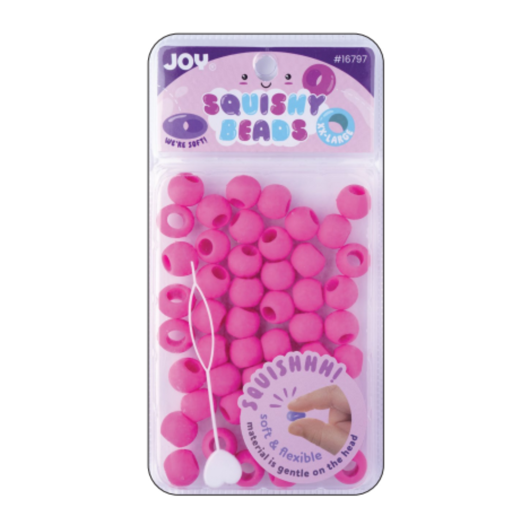 Joy Round Squishy Hair Beads XX-Large, 50 Count, Magenta