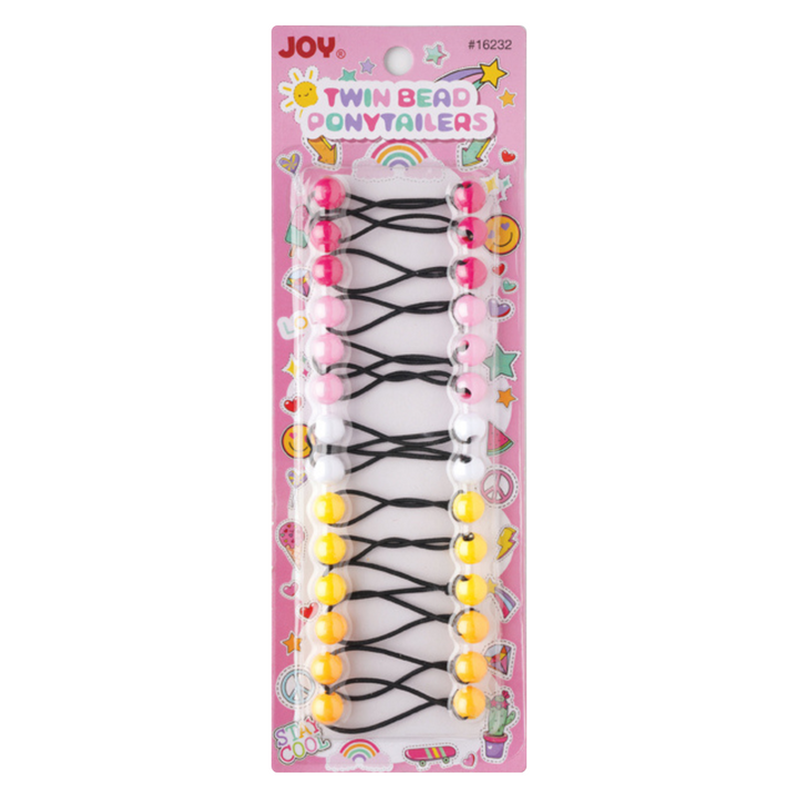 Joy Twin Bead Ponytailers 12mm, 14 Count, Assorted Color